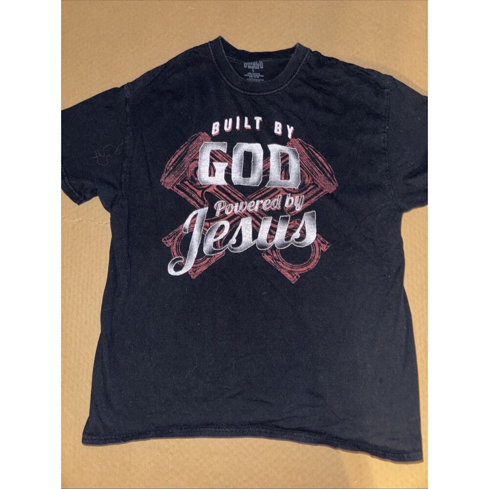 Men’s Built By God Jesus Shirt Large 21x27